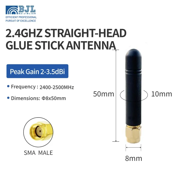 2.4ghz Straight Rubber Rod Antenna 50mm