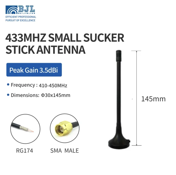 410 510mhz Suction Cup Antenna 145mm